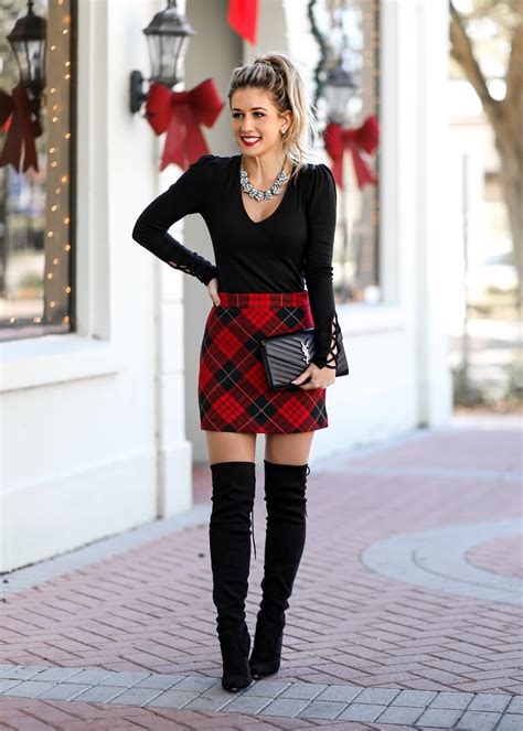 Plaid Skirt Winter Outfit